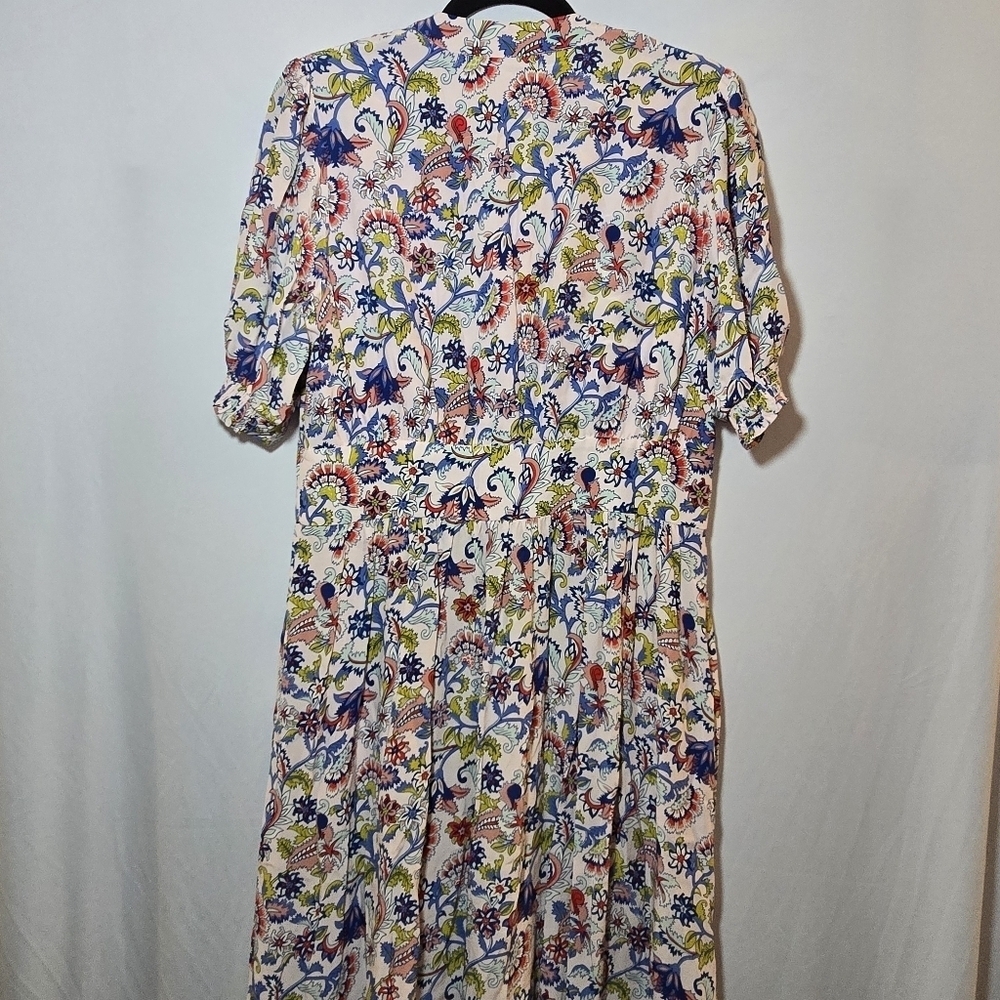 BODEN Elsa Midi Tea Dress Marshmallow Botanical Brunch Pink Floral Button Front - Picture 10 of 11